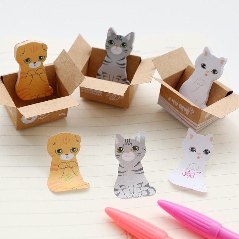 3D Kawaii Cat/Dog Box Sticky Notes