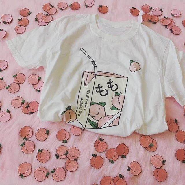 Peach Juice Kawaii 90s Grunge T-Shirt