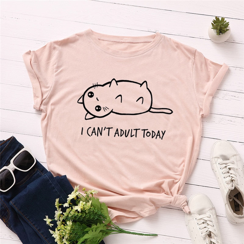 I Can't Adult Today Cute Tee (Multiple Colors)