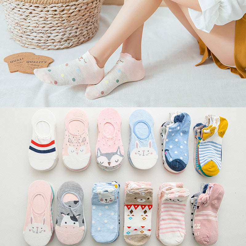 5 Pair Kawaii Cute Socks (Multiple Styles)