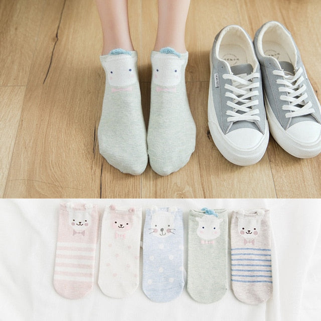 5 Pair Kawaii Cute Socks (Multiple Styles)