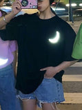 Reflective Moon Oversized Imported Girlfriend Tee
