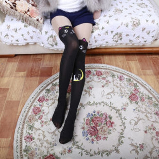 Kawaii Sailor Moon Cat Knee Highs